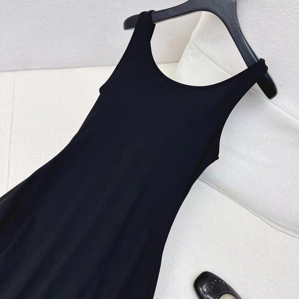 CD Vest Dress Black Cotton Polyester