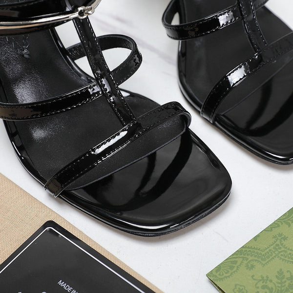 SANDALO GG SLIM HORSEBIT SLIDE NERO