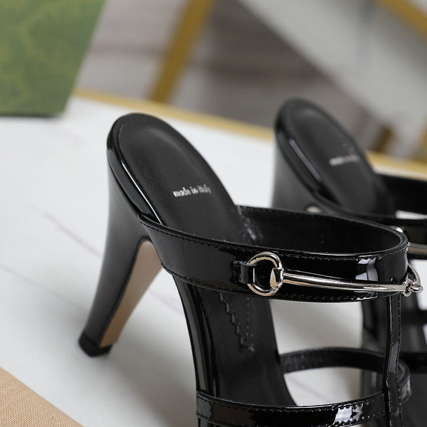 SANDALO GG SLIM HORSEBIT SLIDE NERO