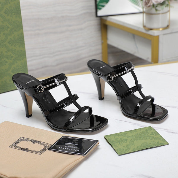 SANDALO GG SLIM HORSEBIT SLIDE NERO
