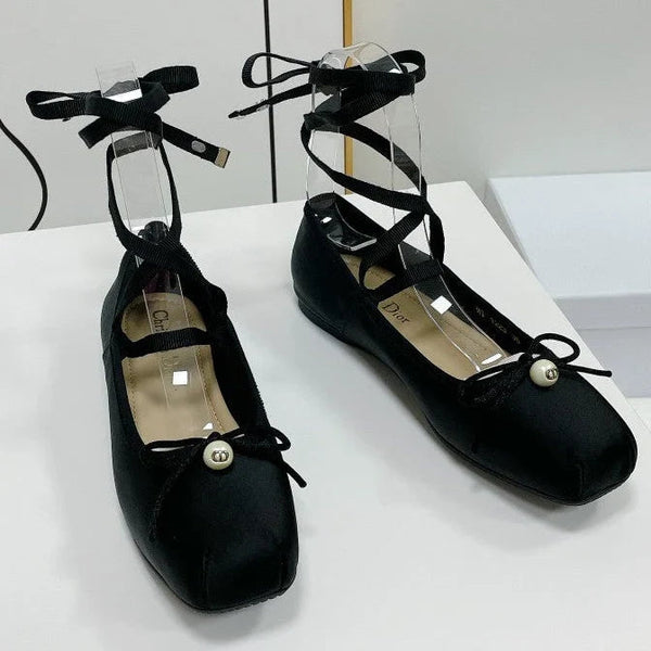 CD 26s Grosgrain D-Joy Ballet Flats Satin 966604
