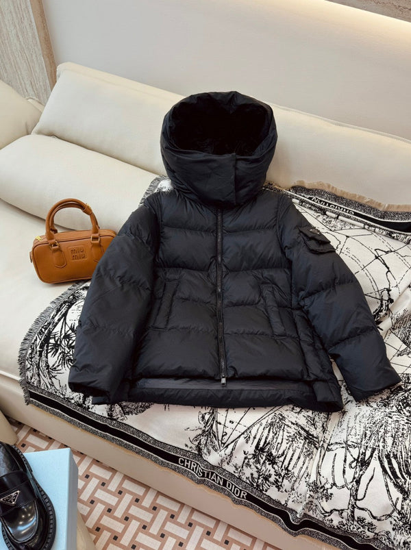 Prada 25 Hooded Coat Polyester Down 312061