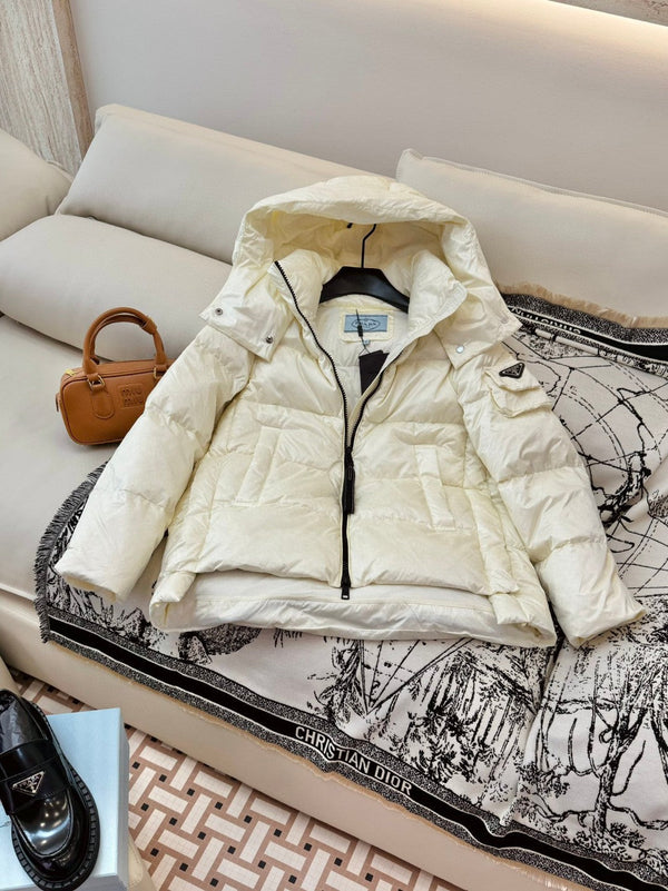 Prada 25 Hooded Coat Polyester Down 312061