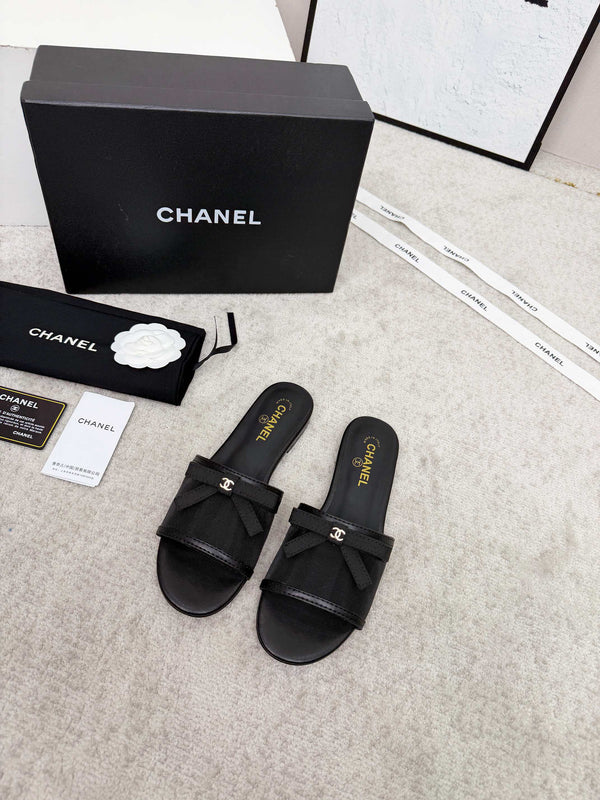 Chanel Bow Sandals in Mesh