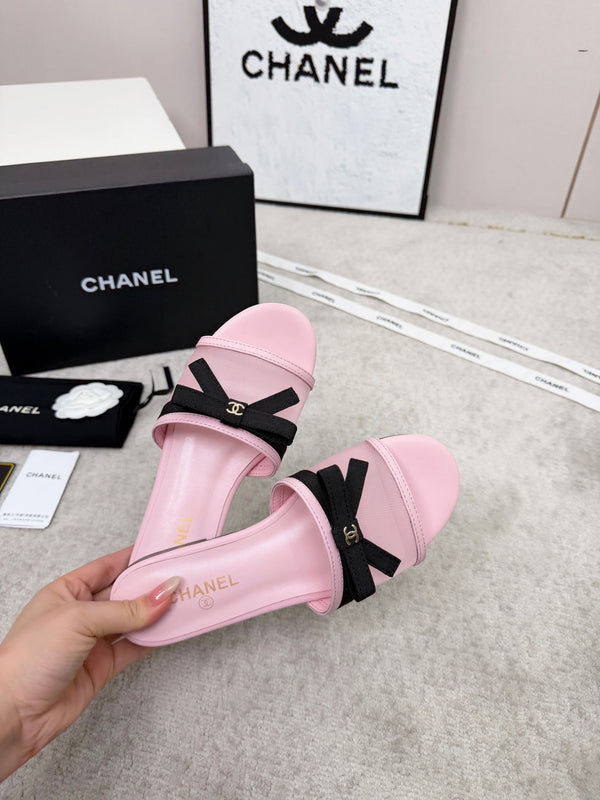 Chanel Bow Sandals in Mesh