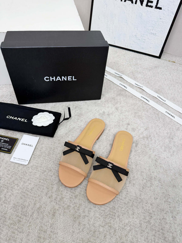Chanel Bow Sandals in Mesh