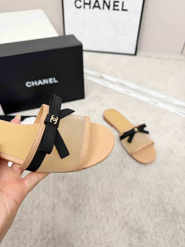 Chanel Bow Sandals in Mesh