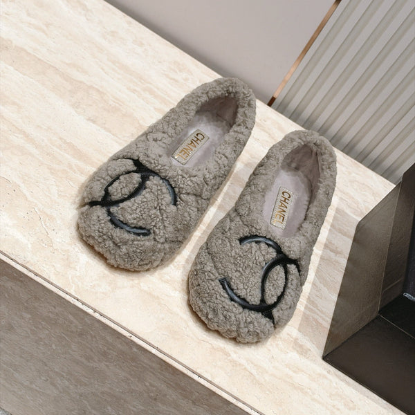 CC 26FW CC Logo Ballet Flats Shearling 180269