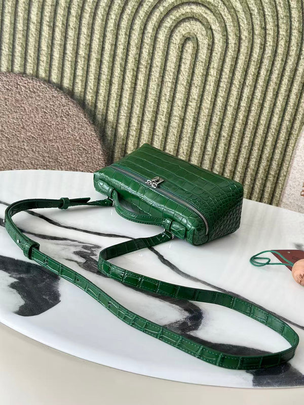 Pochette supplémentaire L19 motif alligator vert sarcelle cuir SHW