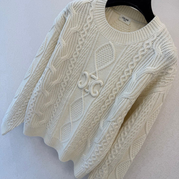 CE 2026 Cable-knit Crewneck Sweater Wool 433565
