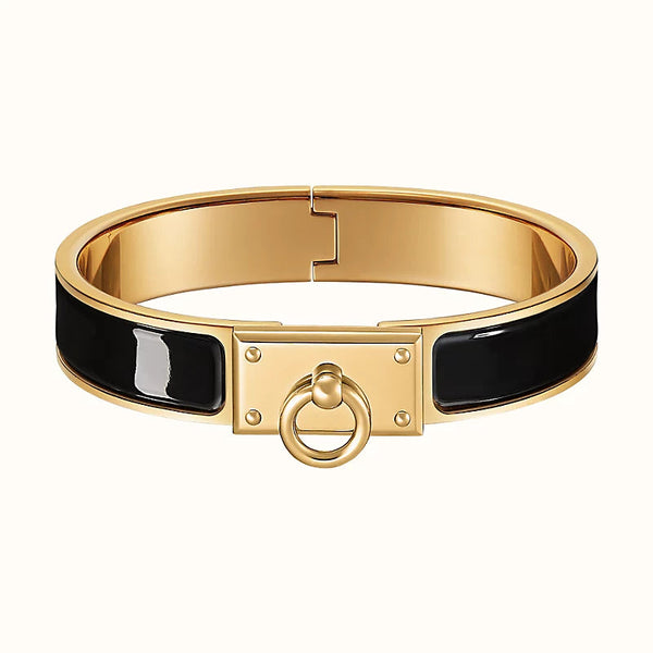 BRACCIALE CON CHIUSURA AD ANELLO H 12MM NERO
