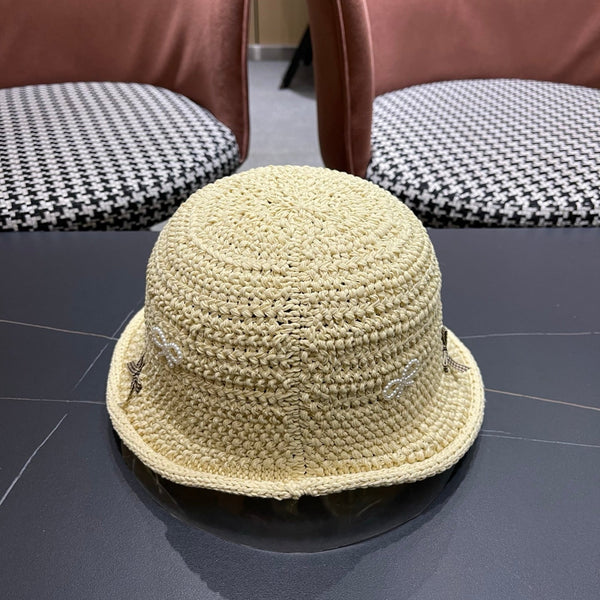 Prad Raffia Bow Knot Fisherman Hat 512516