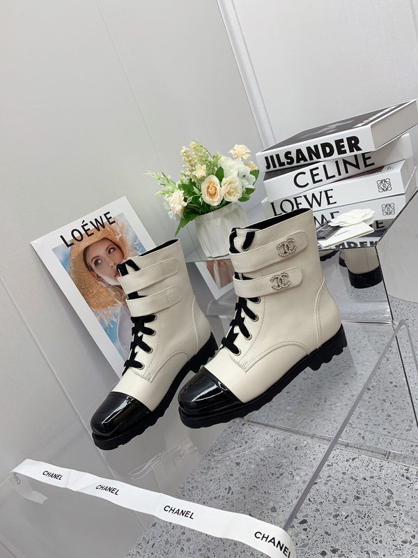 CC 2026 Combat Ankle Boots Calfskin 162110