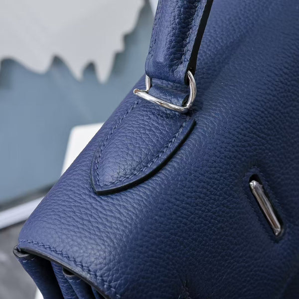 HM Kelly 42cm For Men Navy Blue Togo Leather Sliver Hardware (Need 25 days to produce)