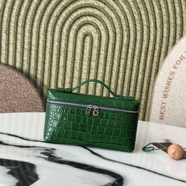 Pochette supplémentaire L19 motif alligator vert sarcelle cuir SHW