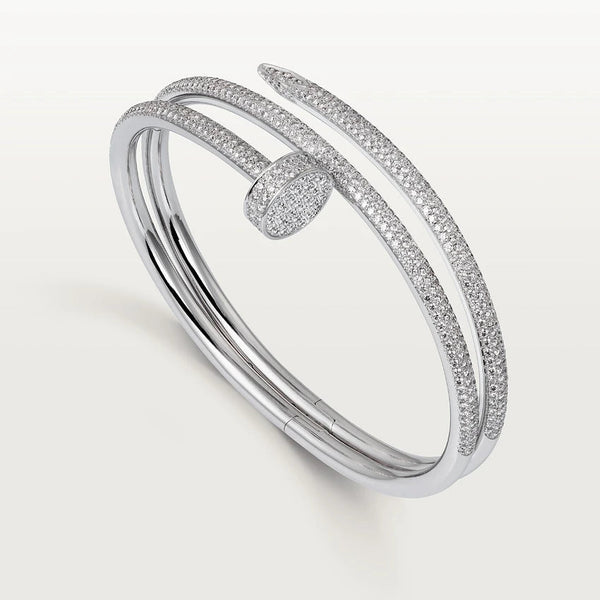 BRACCIALE JUSTE 3,5 MM DOPPIA FILE ARGENTO DIAMANTE