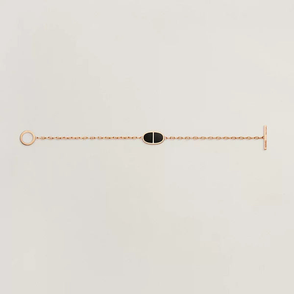 BRACCIALE CHAINE VERSO IN CERAMICA NERA E ARGENTO