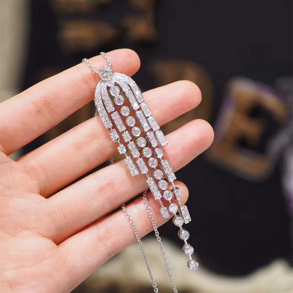 COLLANA FRANGE ARGENTO DIAMANTE