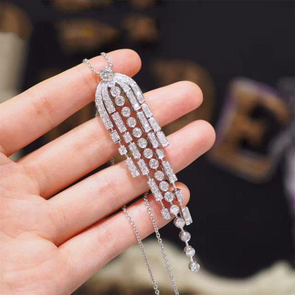 COLLANA FRANGE ARGENTO DIAMANTE