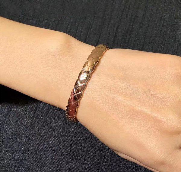 BRACCIALE CRUSH TRAPUNTATO IN ORO ROSA