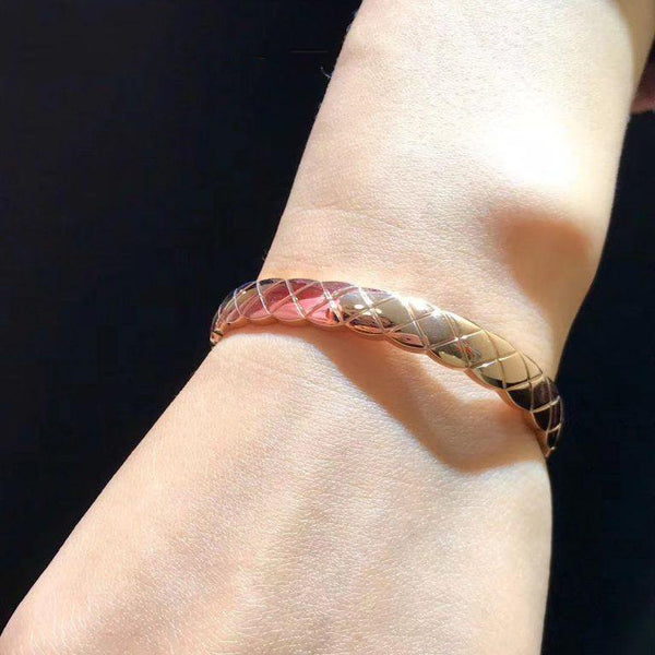 BRACCIALE CRUSH TRAPUNTATO IN ORO ROSA