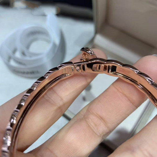 BRACCIALE CRUSH TRAPUNTATO IN ORO ROSA