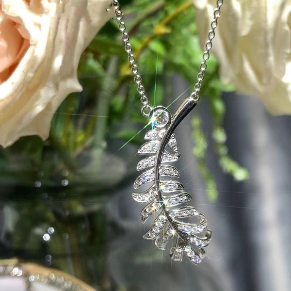 COLLANA PLUME DE ARGENTO DIAMANTE