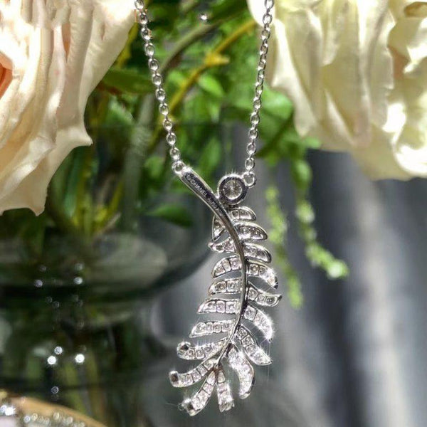 COLLANA PLUME DE ARGENTO DIAMANTE