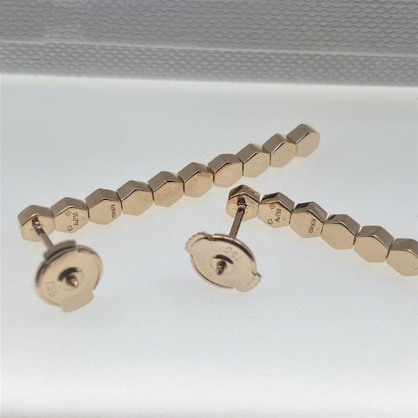 ORECCHINI LUNGHI IN ORO ROSA CON DIAMANTI BEE LOVE