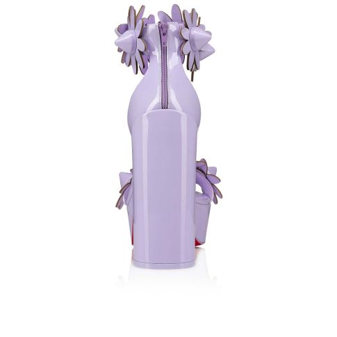 CL Daisy Spikes Alta Pumps 130mm Patent Calf Leather Lilac Smoke