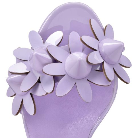 CL Daisy Spikes Alta Pumps 130mm Patent Calf Leather Lilac Smoke