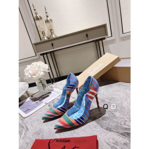 CL Hot Chick Pumps 100mm Striped Grand Bain Piscina Vernice Multicolore