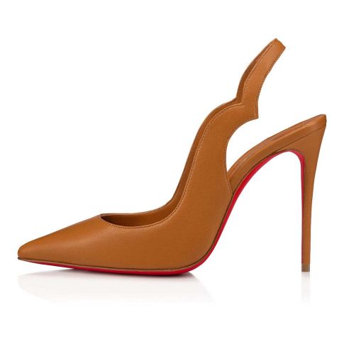 CL Hot Chick Sling Pumps 100mm Nappa Leather Nude 4