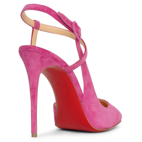CL Jenlove Ankle Strap Pumps 100mm Suede Pink