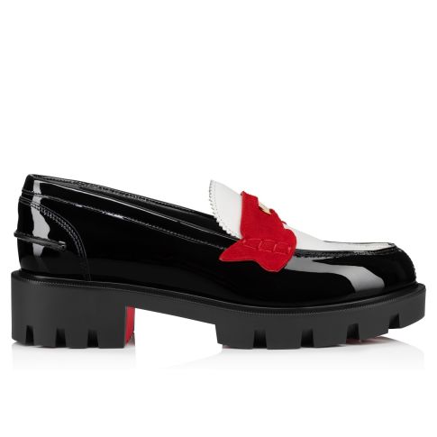 CL Penny Lug Woman Loafers Calf Leather And Red Veau Velours