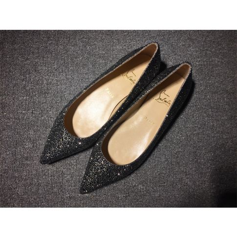 CL Pigalle Ballet Flats Strass Embellished Black