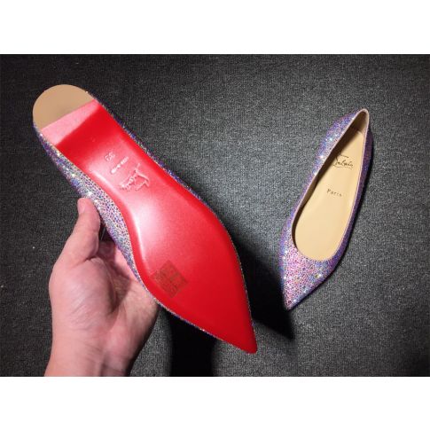 CL Pigalle Ballet Flats Strass Embellished Multicolor