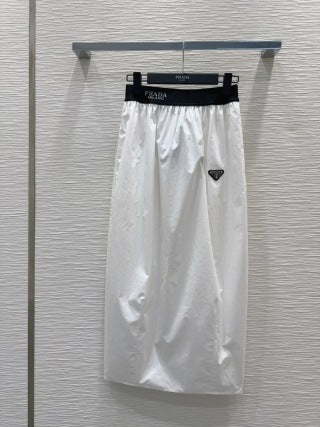 Prada 25 Logo Skirt Black and White Cotton