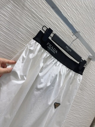 Prada 25 Logo Skirt Black and White Cotton