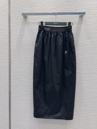 Prada 25 Logo Skirt Black and White Cotton
