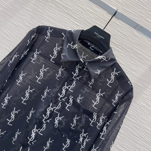 YSL 2025 Monogram Suit Black White Polyester