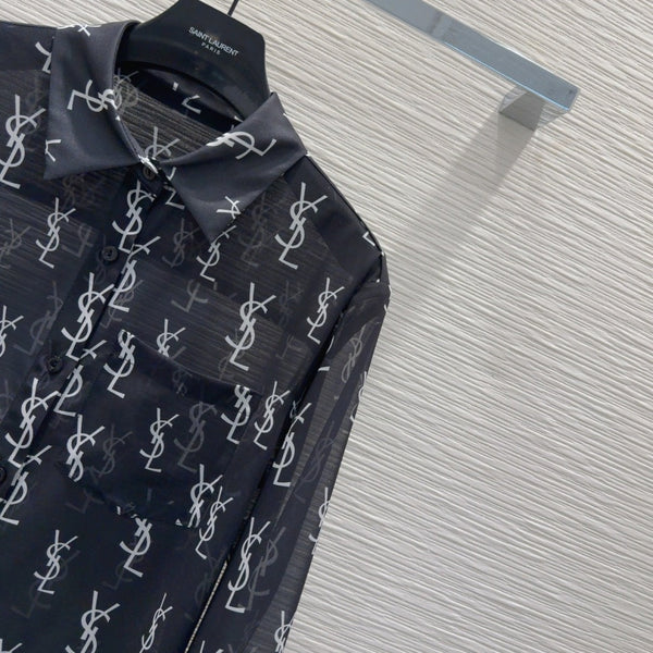 YSL 2025 Monogram Suit Black White Polyester