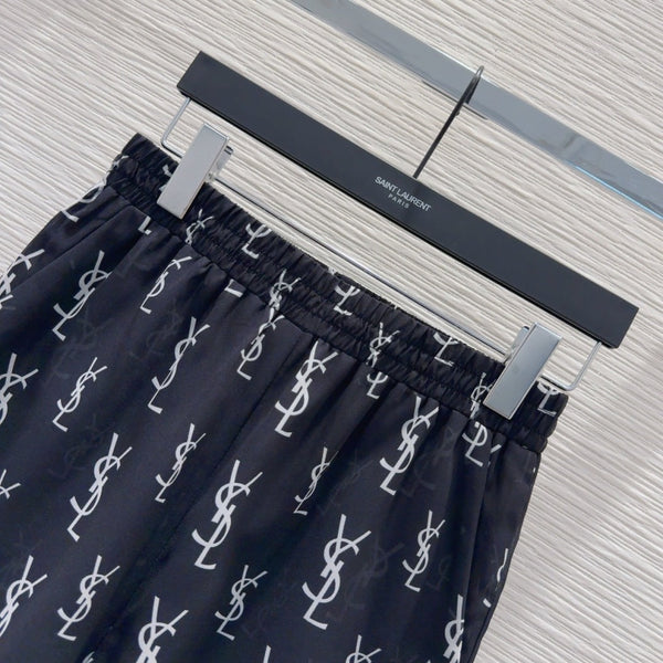 YSL 2025 Monogram Suit Black White Polyester
