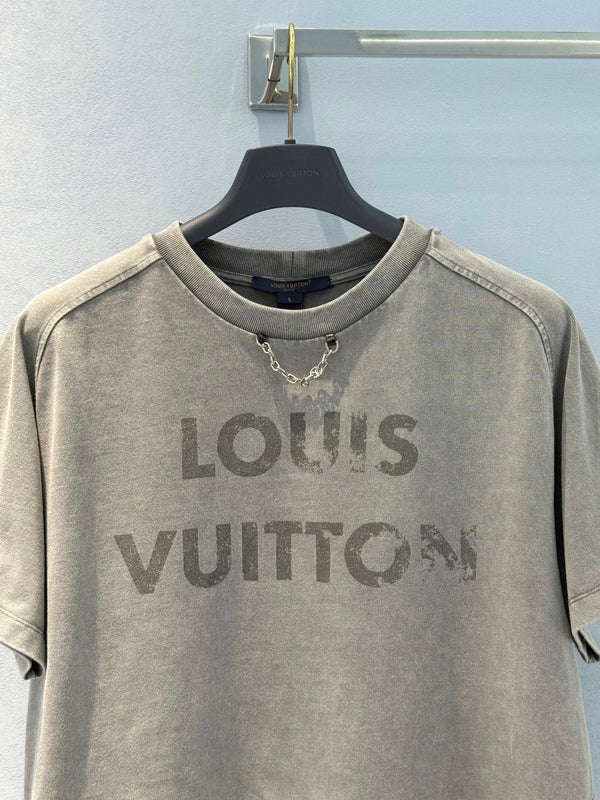 LV Slit T- shirt Brown Grey Cotton