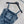 CD 25 Print Suspender Skirt Light Gray and Navy Blue Polyester