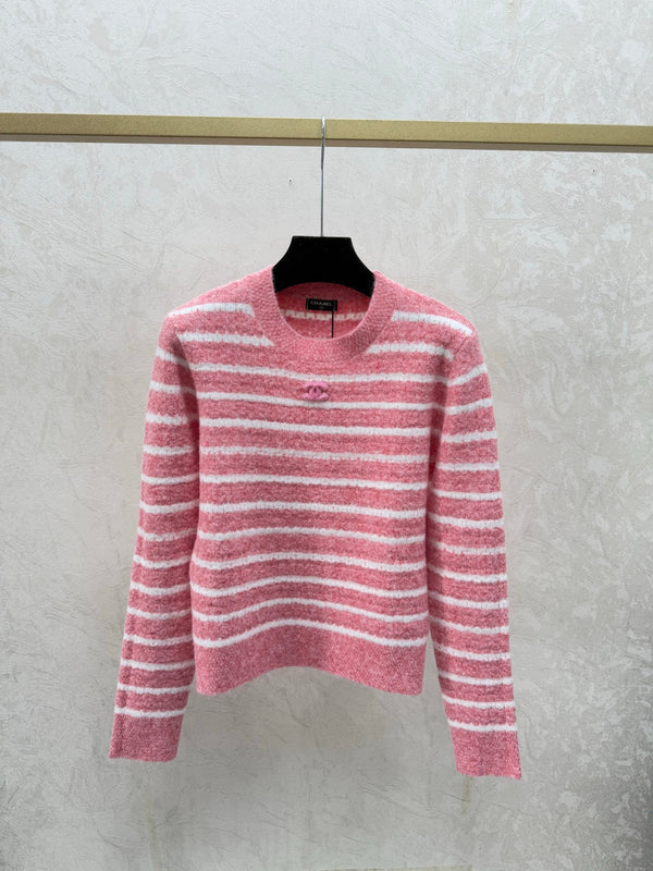 Chanel 2025 Pull Rayé Manches Longues Laine 727133