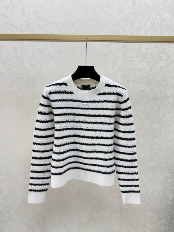 Chanel 2025 Pull Rayé Manches Longues Laine 727133