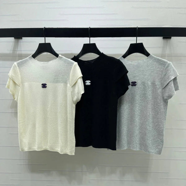 Chemise à manches courtes en laine et cachemire Chanel 2026 14093