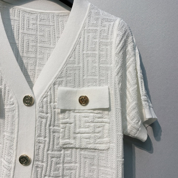 Balmain 26SS Cardigan Short-sleeved Shirt in Viscose