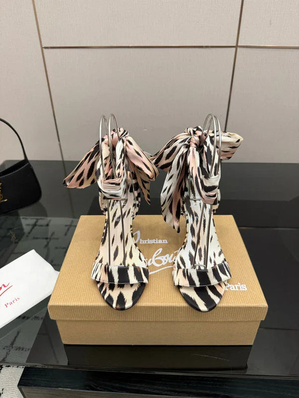 CL 2026 Heeled Sandals 100mm Printed Crepe Satin 791569